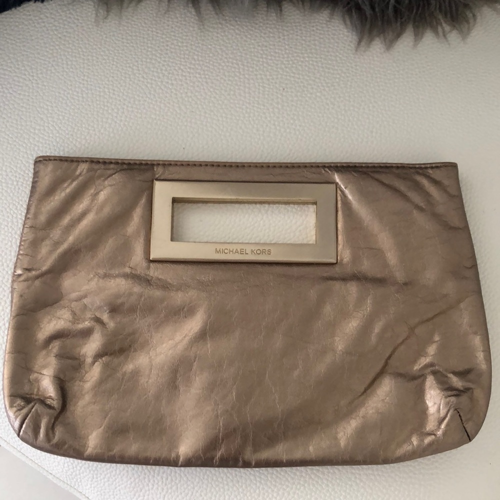 Gold hand bag